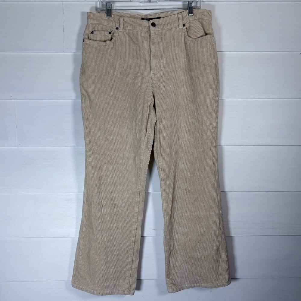 Lauren‎ Jeans Co. By Ralph Lauren Womens 14 Corduroy Pants In Classic Cream
